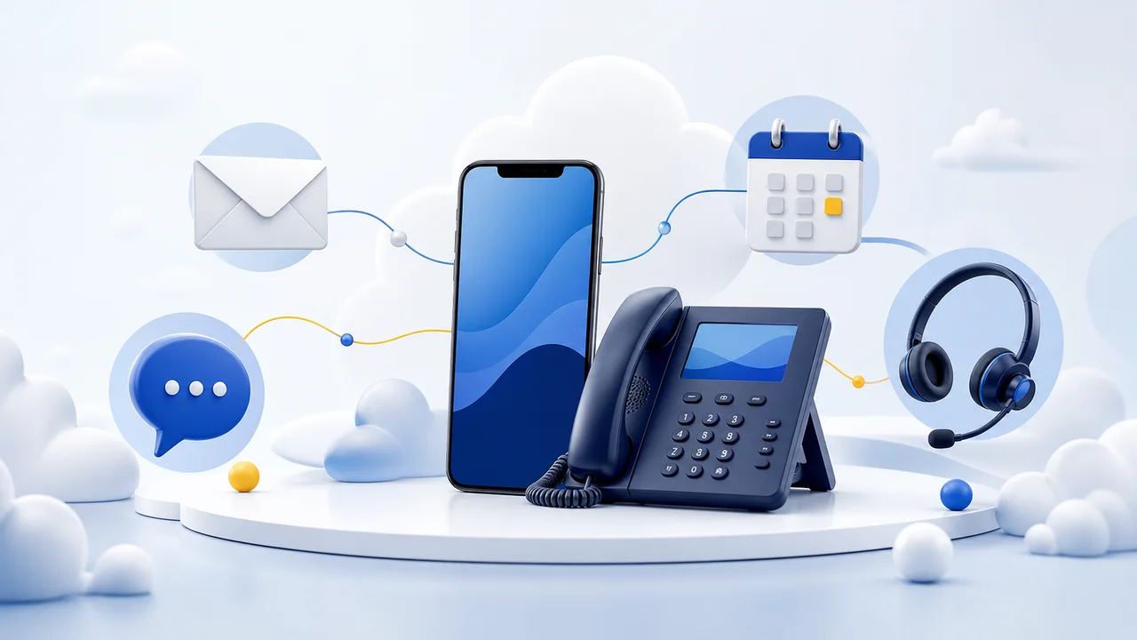 Business phones, messaging, email and calendars connected through the cloud